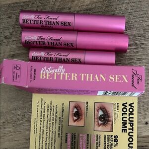 3 brand new-Too Faced Naturally Better Than Sex Mascara - Pink